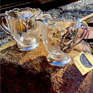 Vintage Silver City Cream & Sugar Sterling Silver Poppy Design